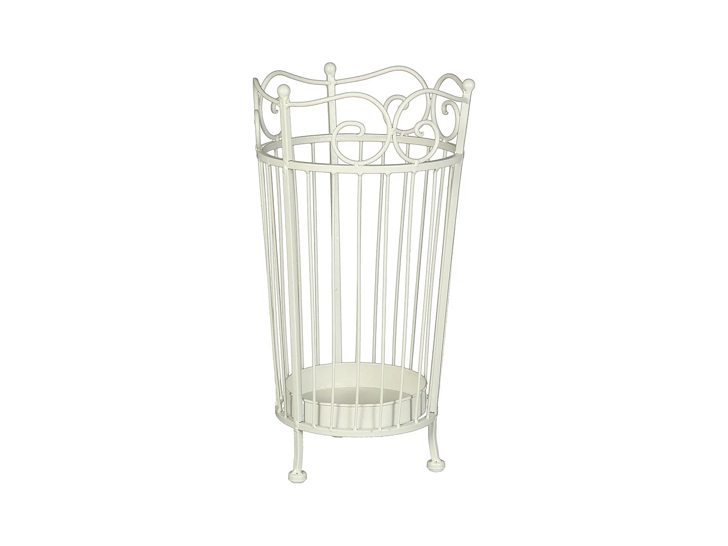 PORTE-PARAPLUIE Luca Métal, avec égouttoir blanc antique
