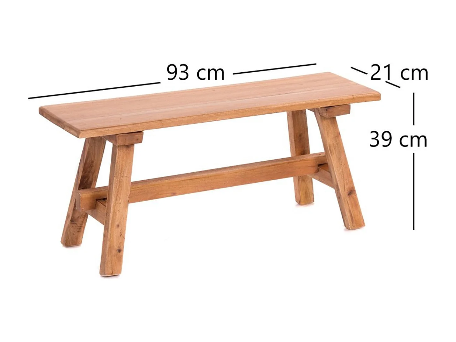 SITZBANK ANZIO 90  Mahagoni Massivholz, zusammenklappbar 08 honigfarben gewachst