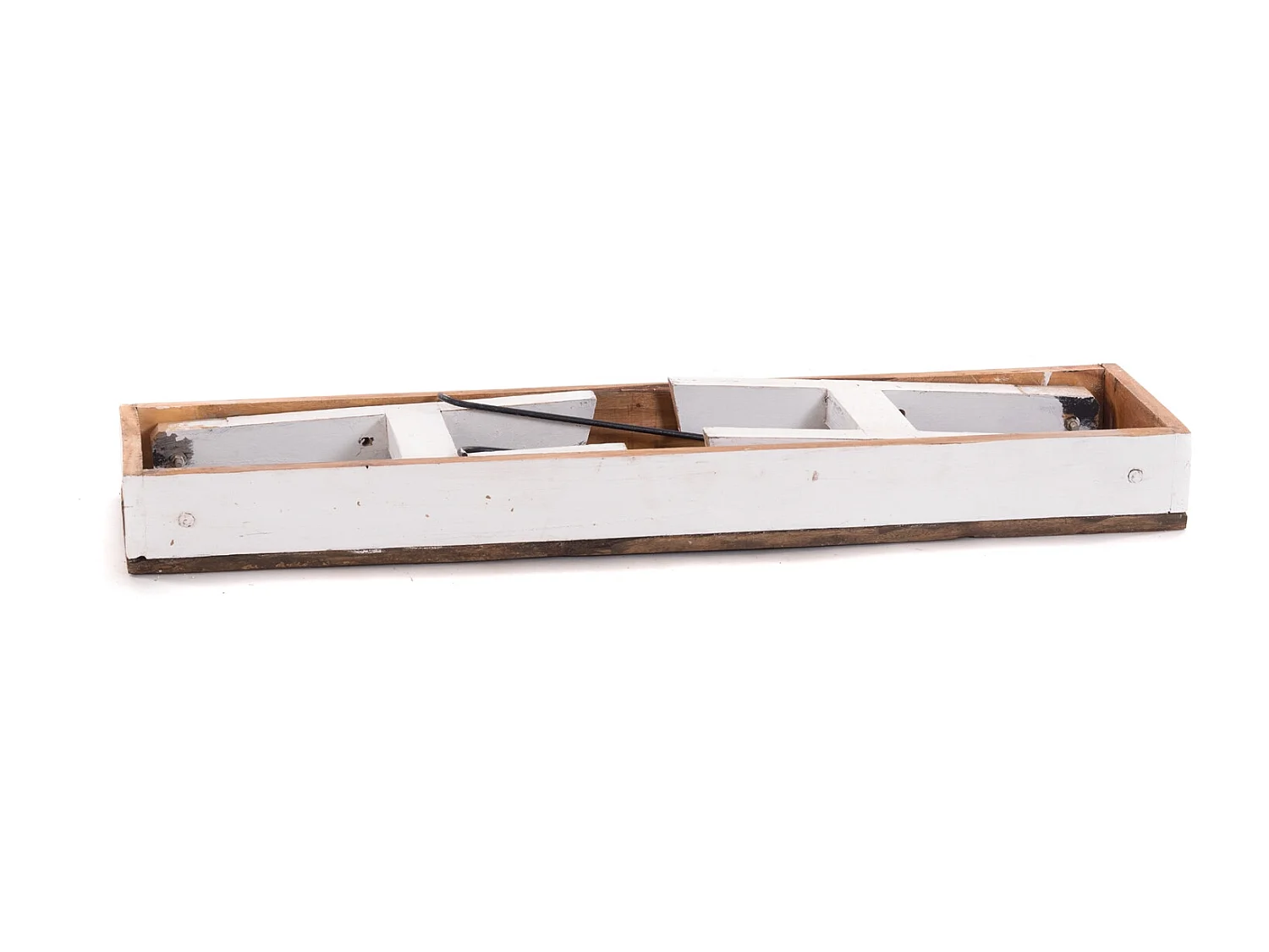 SITZBANK Aldo Recyclingholz massiv, Bein einklappbar 06 weiß-landhaus