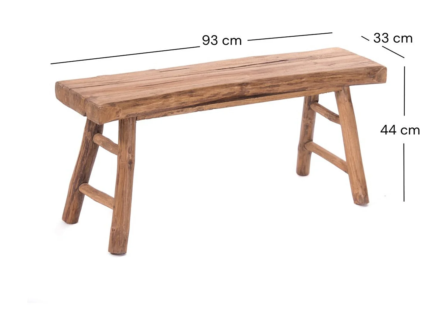 BANC Malu 93 Teck massif couleurs naturelles