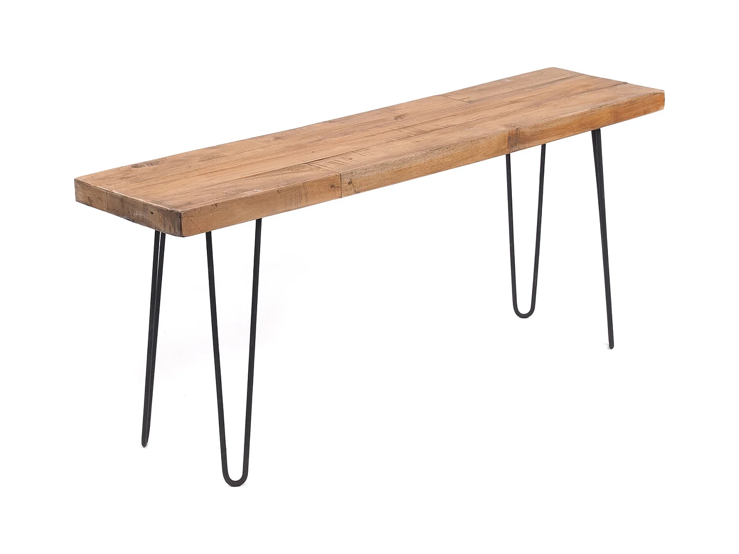 SITZBANK BOHLE Mahagoni Holz  mit Metallgestell  naturfarben