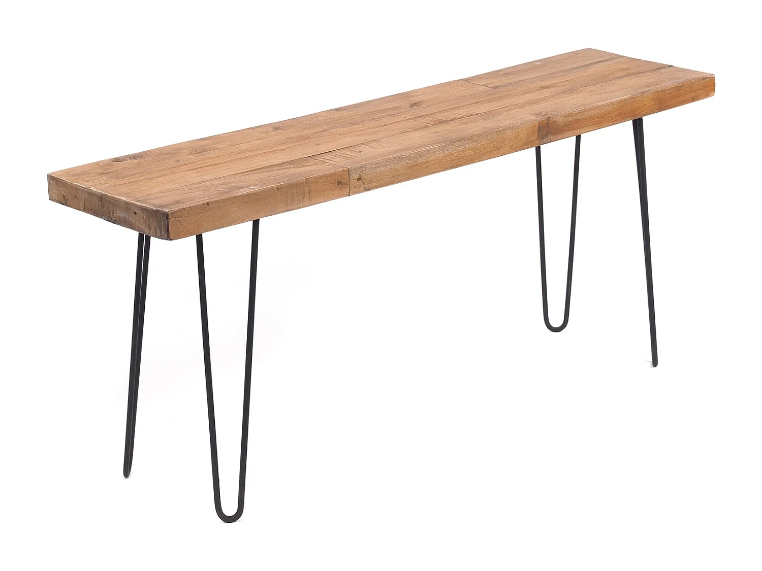 SITZBANK BOHLE Mahagoni Holz  mit Metallgestell  naturfarben