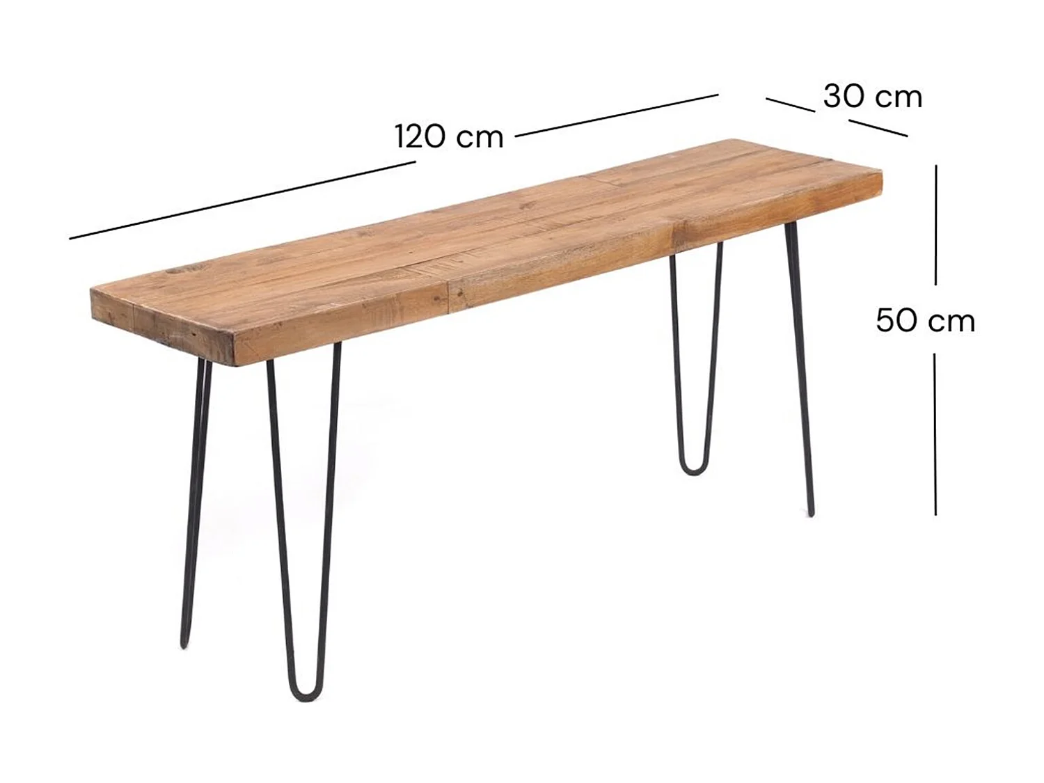SITZBANK BOHLE Mahagoni Holz  mit Metallgestell  naturfarben