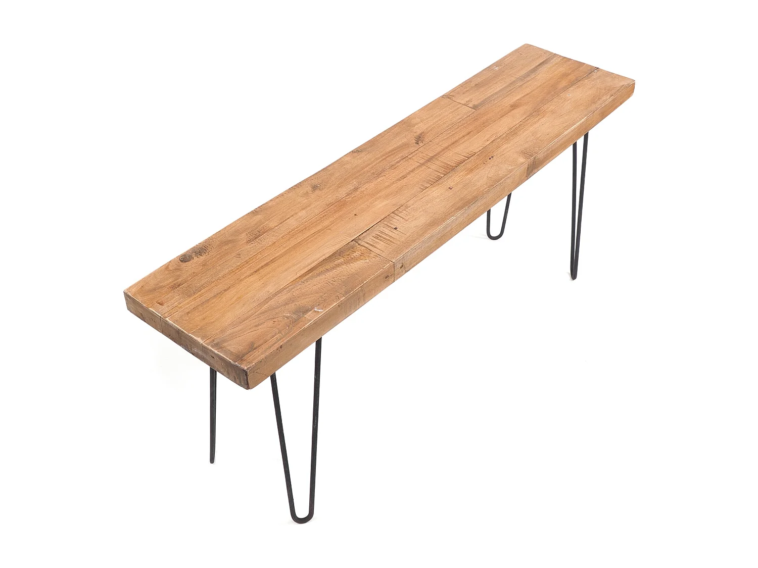 SITZBANK BOHLE Mahagoni Holz  mit Metallgestell  naturfarben