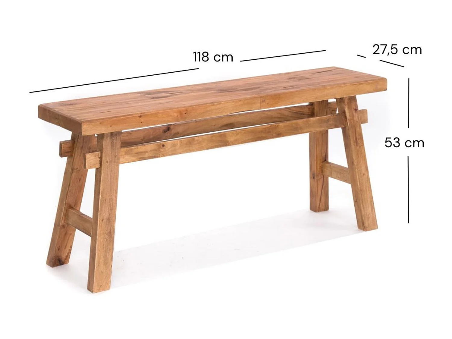 SITZBANK  East 118 Mahagoni Recyclingholz massiv 01 natur-vintage