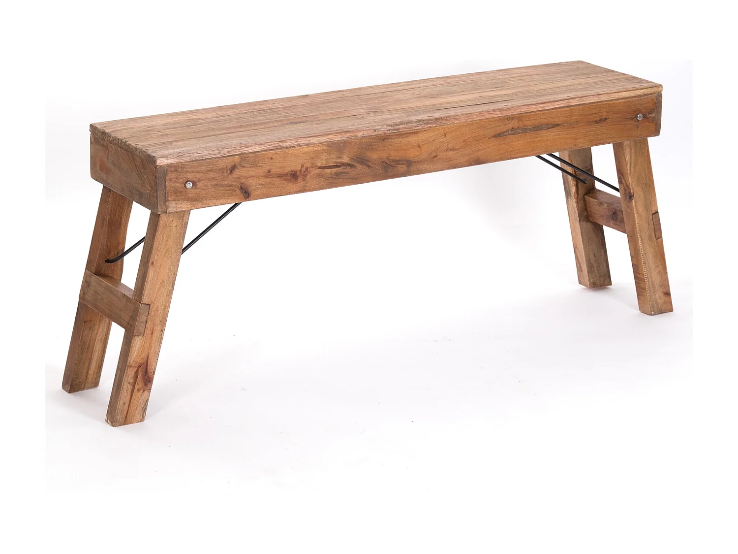 SITZBANK Aldo Recyclingholz massiv, Bein einklappbar 01 natur-vintage