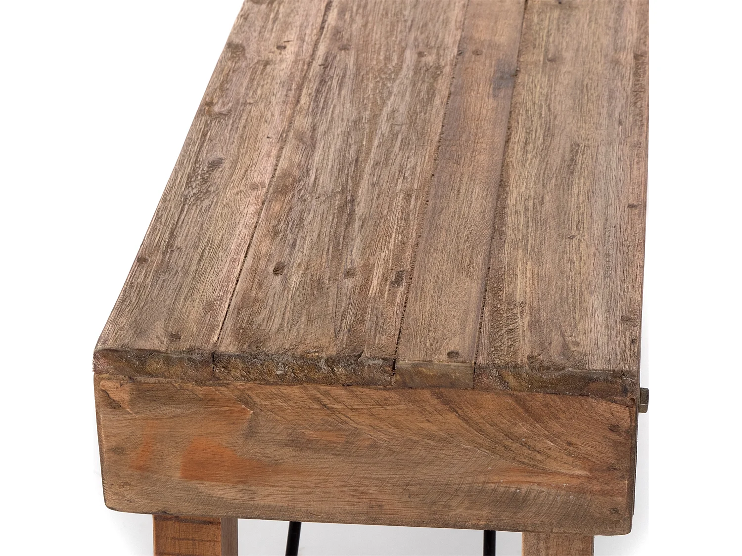 SITZBANK Aldo Recyclingholz massiv, Bein einklappbar 01 natur-vintage