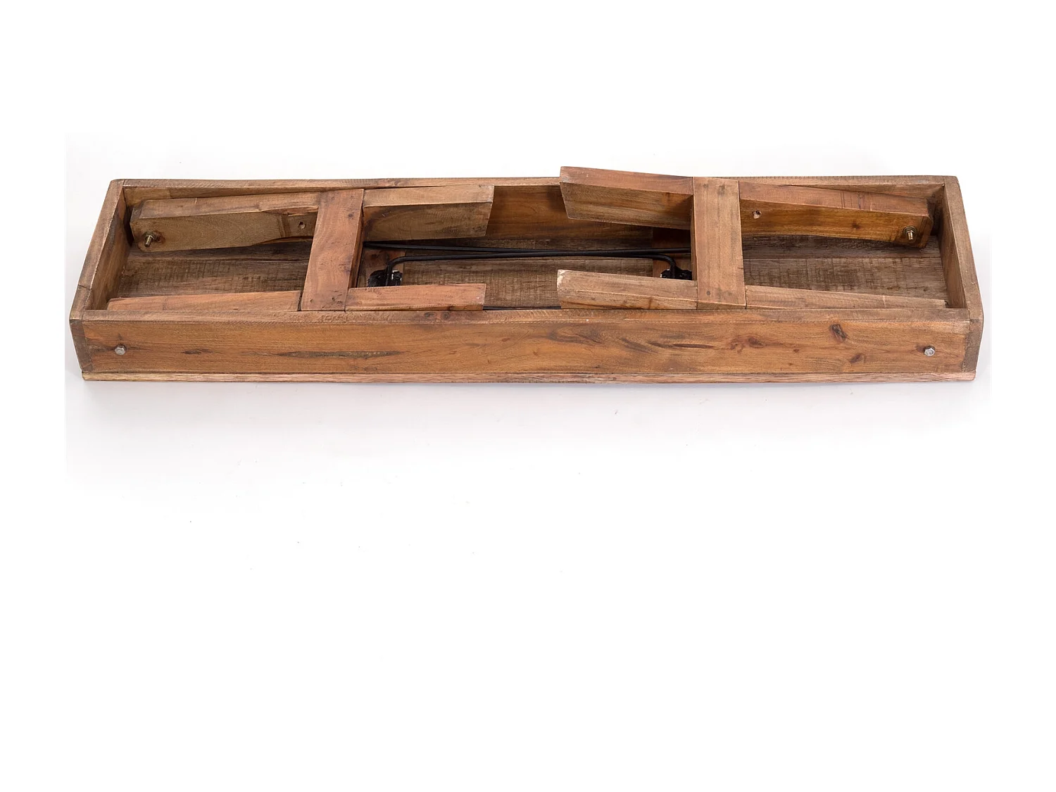 SITZBANK Aldo Recyclingholz massiv, Bein einklappbar 01 natur-vintage