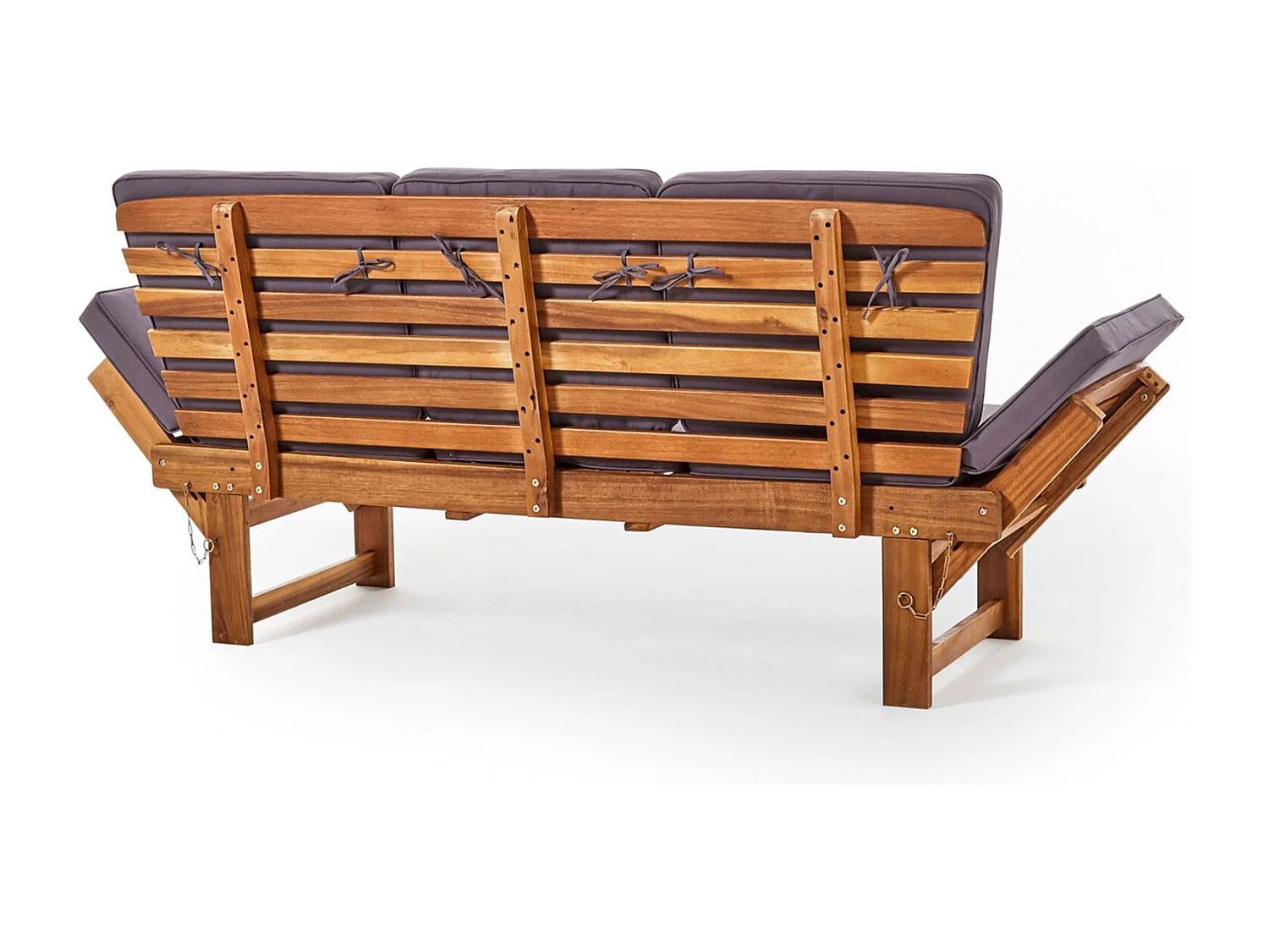 GARTENBANK Akazie 200 Multifunktionell, mit Polstern, integrierter Tisch naturfarben