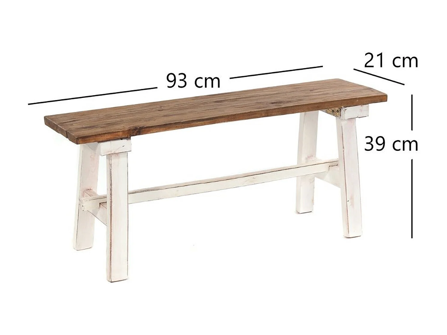 SITZBANK ANZIO 90  Mahagoni Massivholz, zusammenklappbar 06 weiß-landhaus