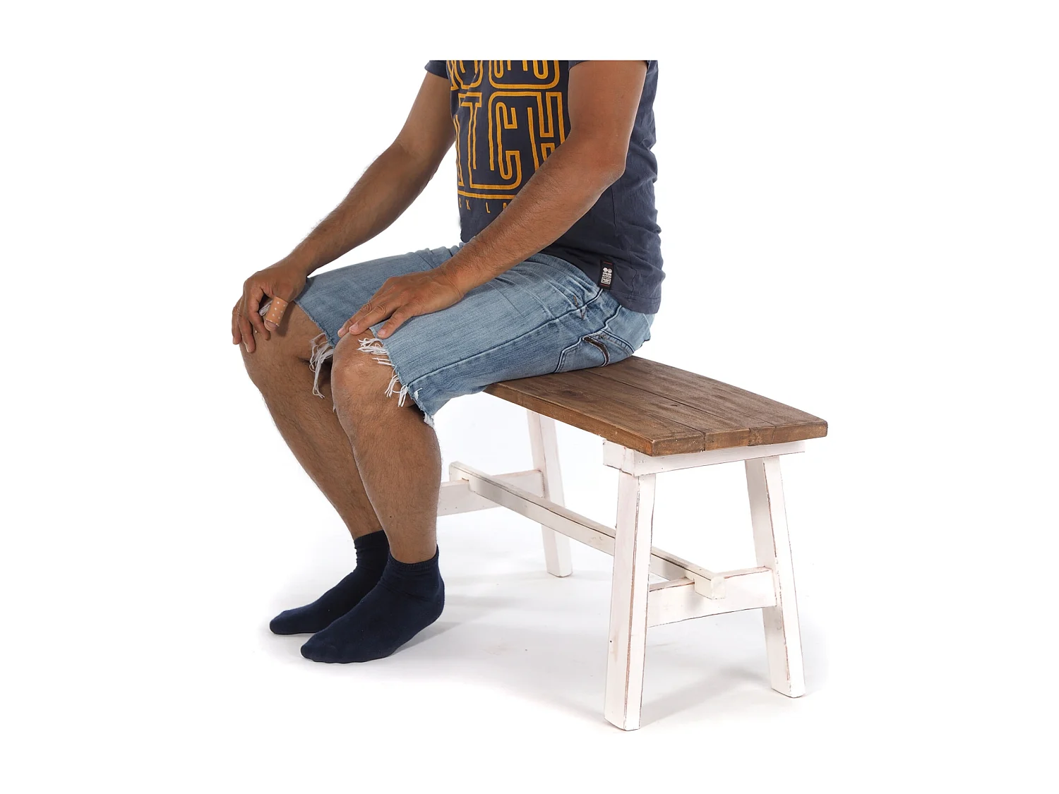 SITZBANK ANZIO 90  Mahagoni Massivholz, zusammenklappbar 06 weiß-landhaus