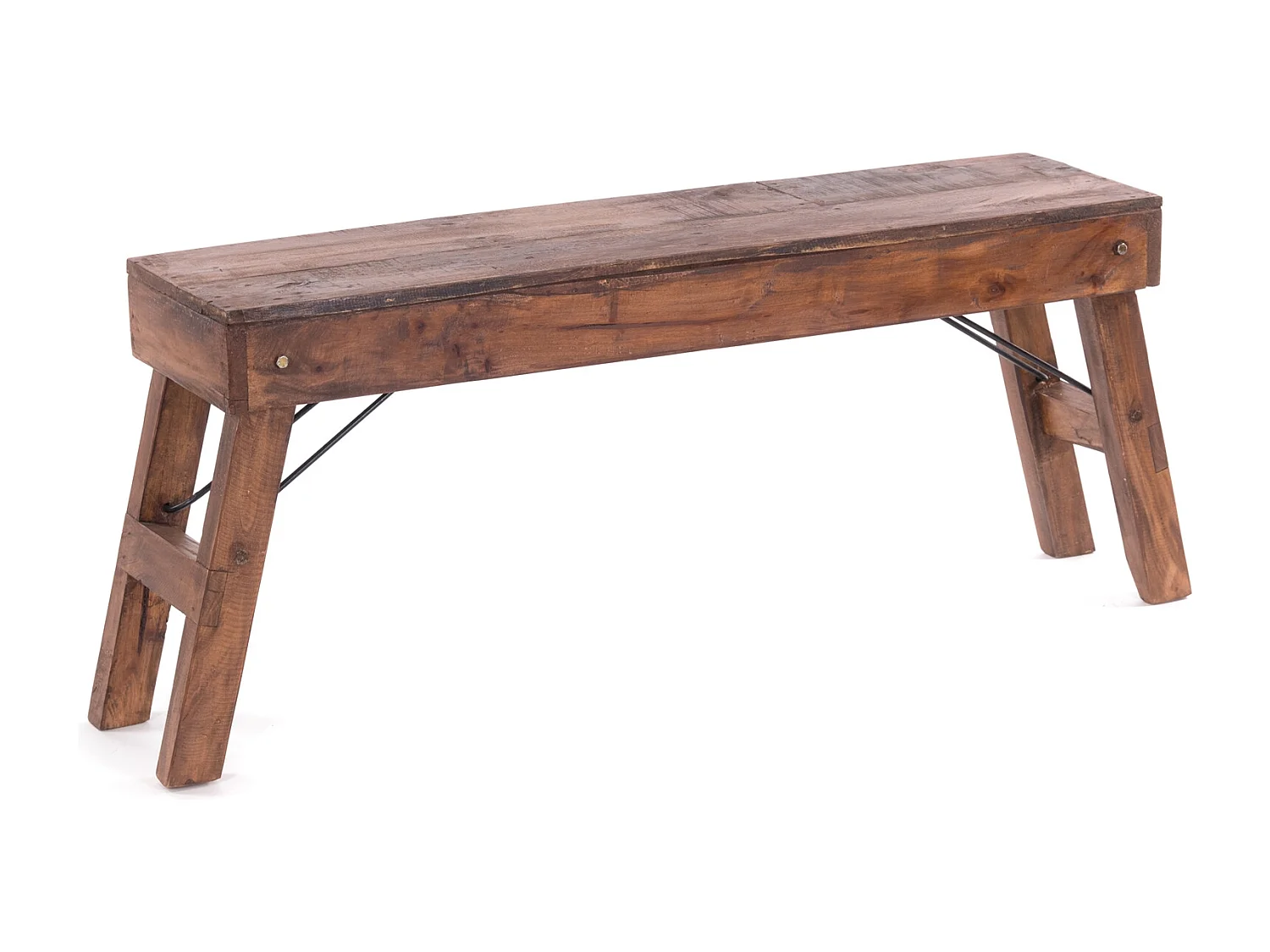 BANC Aldo Bois de recyclage massif, pieds pliables 02 hellbraun