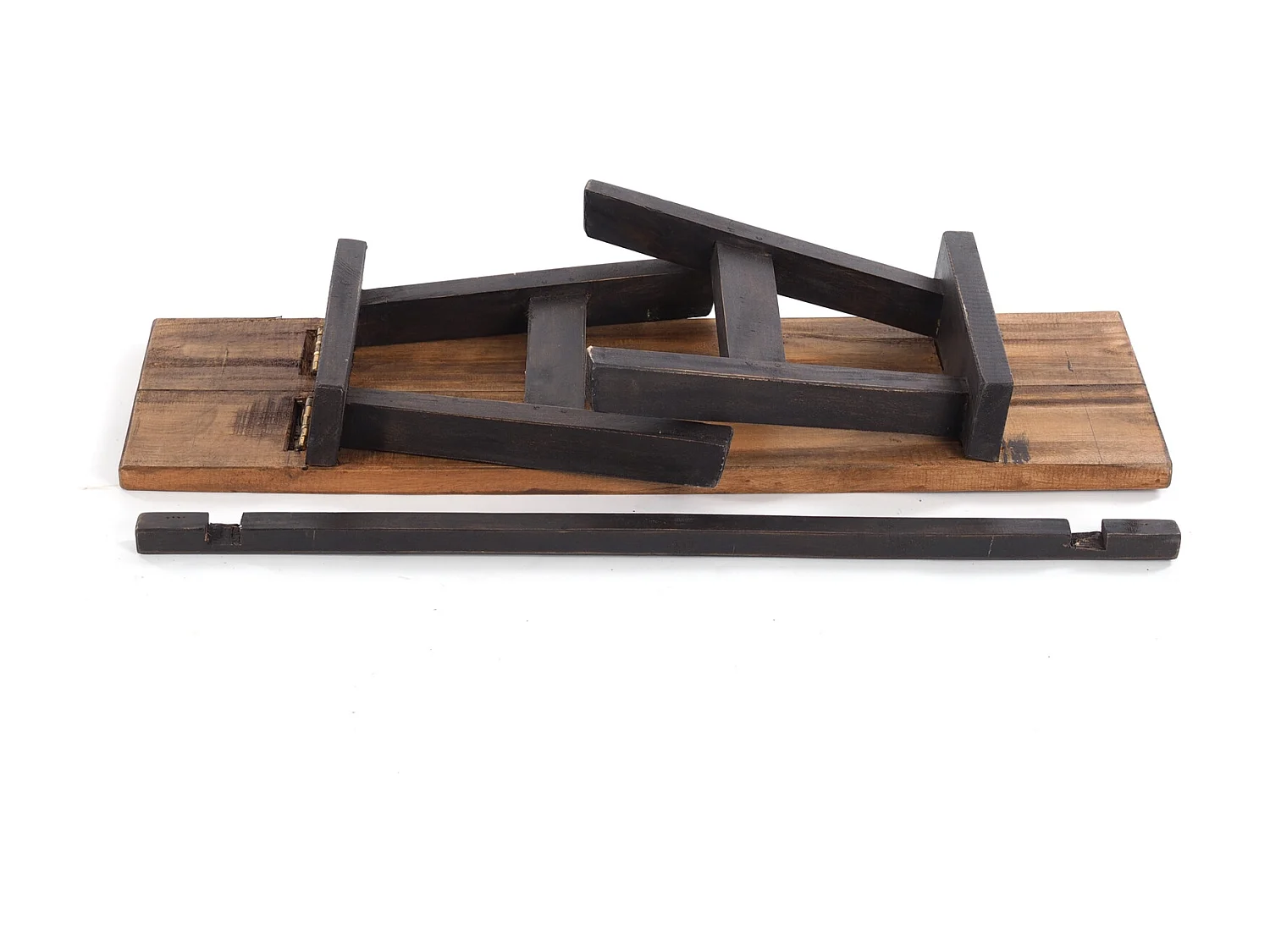 SITZBANK ANZIO 90  Mahagoni Massivholz, zusammenklappbar 04 schwarz-natur