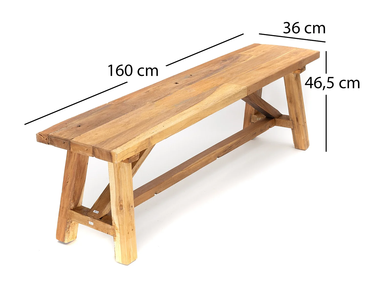 SITZBANK Roca 160cm, Massivholz naturfarben