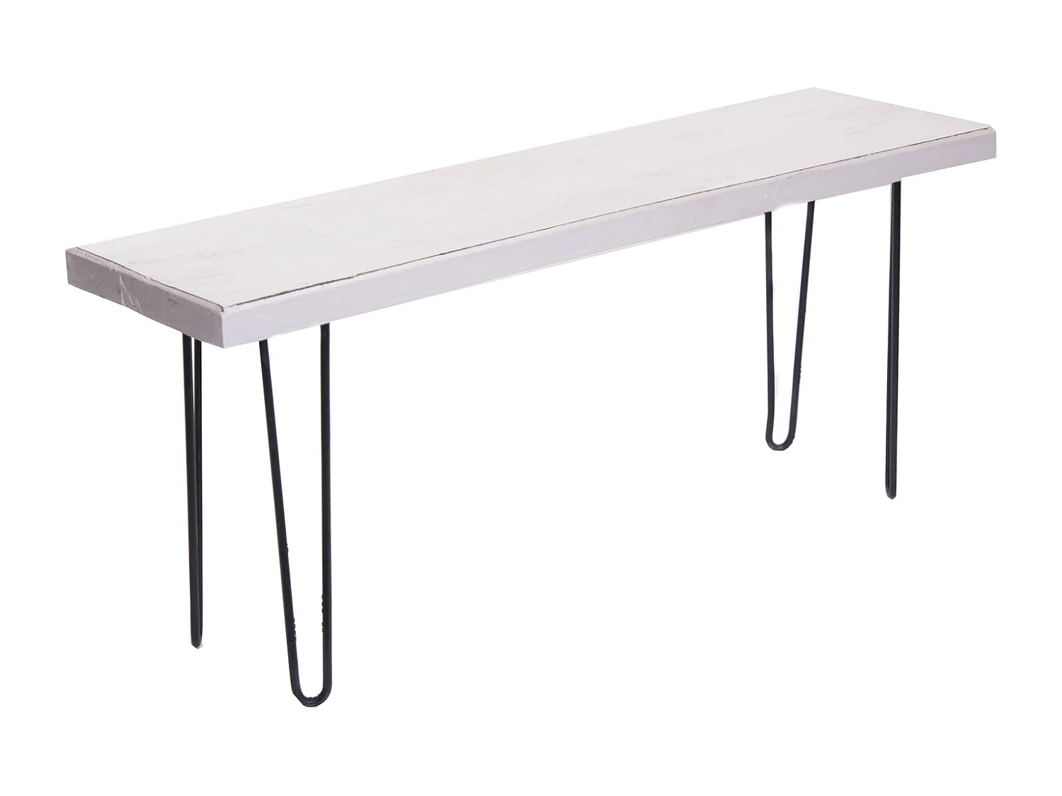 BANC Bohle 120 Bois massif en acajou, pieds en métal 06 weiß-landhaus