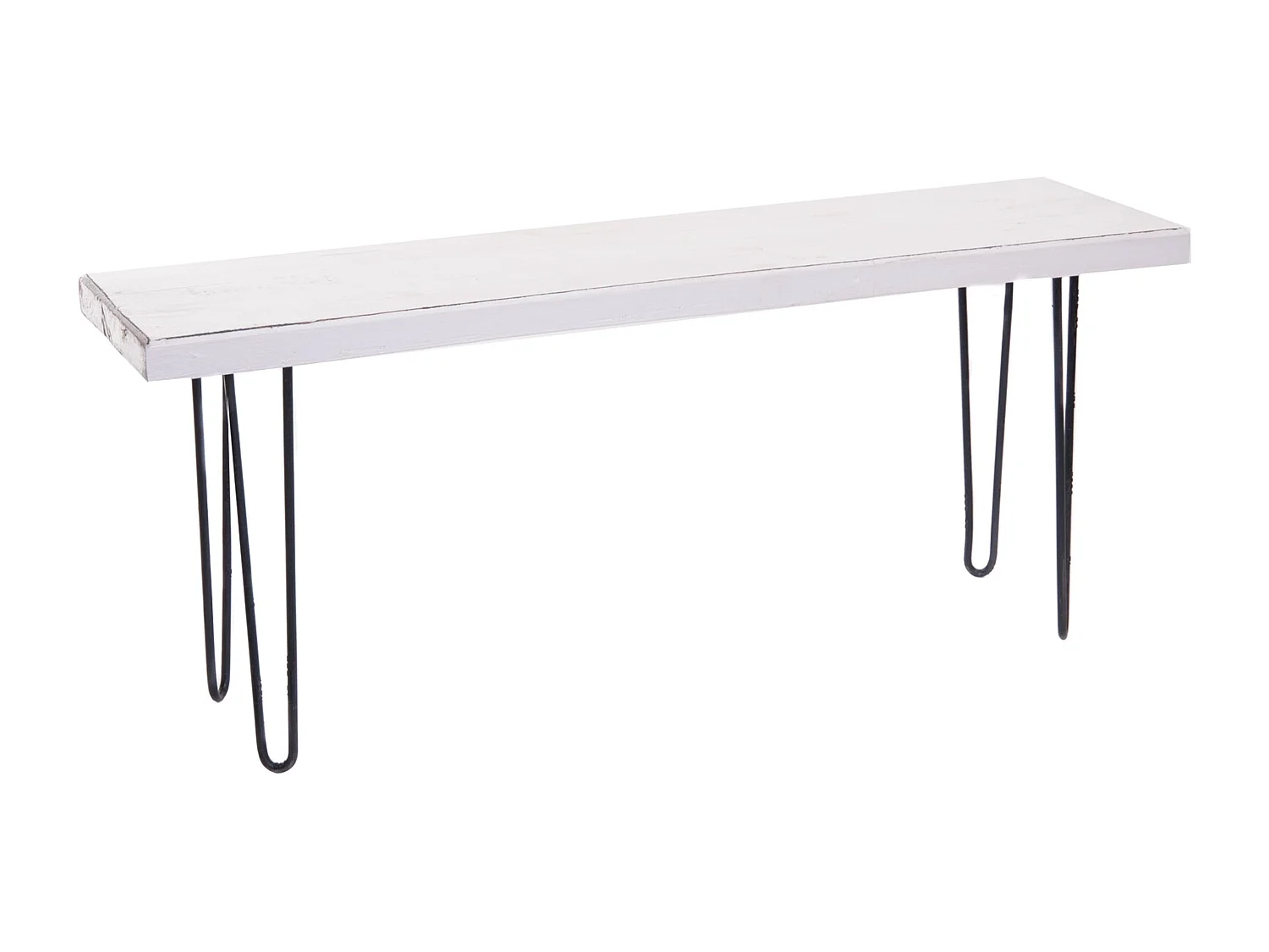 BANC Bohle 120 Bois massif en acajou, pieds en métal 06 weiß-landhaus