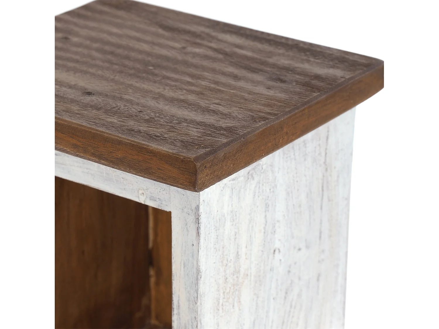 ÉTAGÈRE À CD TORRE Bois massif en acajou, 4 compartiments 05 weiß-natur