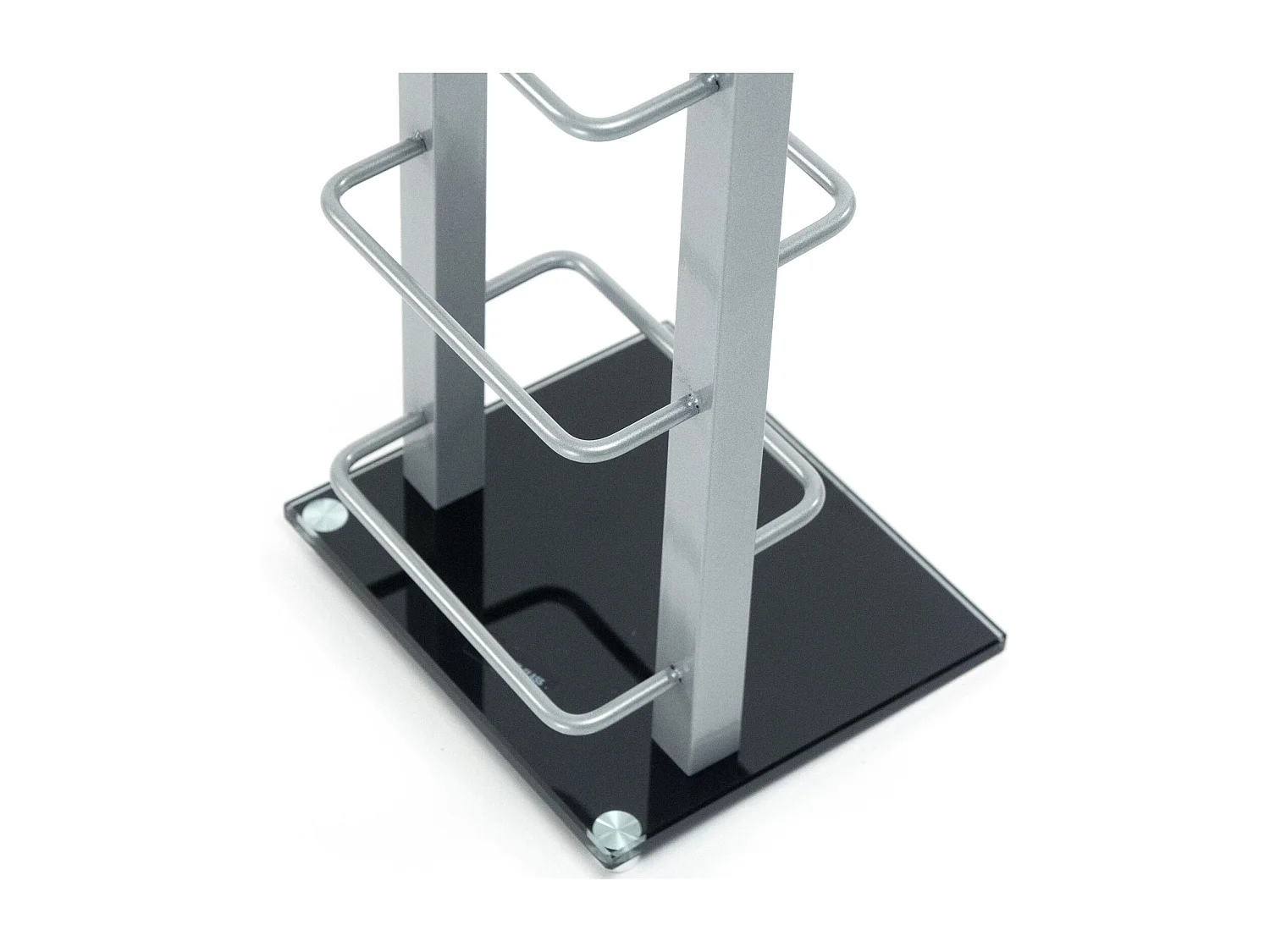 CD-STÄNDER Tower  Metall mit Glasfuß, für 126 CDs silber