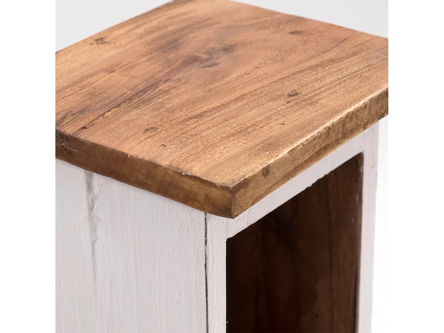 ÉTAGÈRE À CD TORRE Bois massif en acajou, 4 compartiments 06 weiß-landhaus