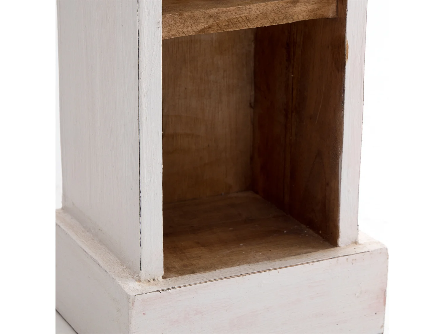 ÉTAGÈRE À CD TORRE Bois massif en acajou, 4 compartiments 06 weiß-landhaus