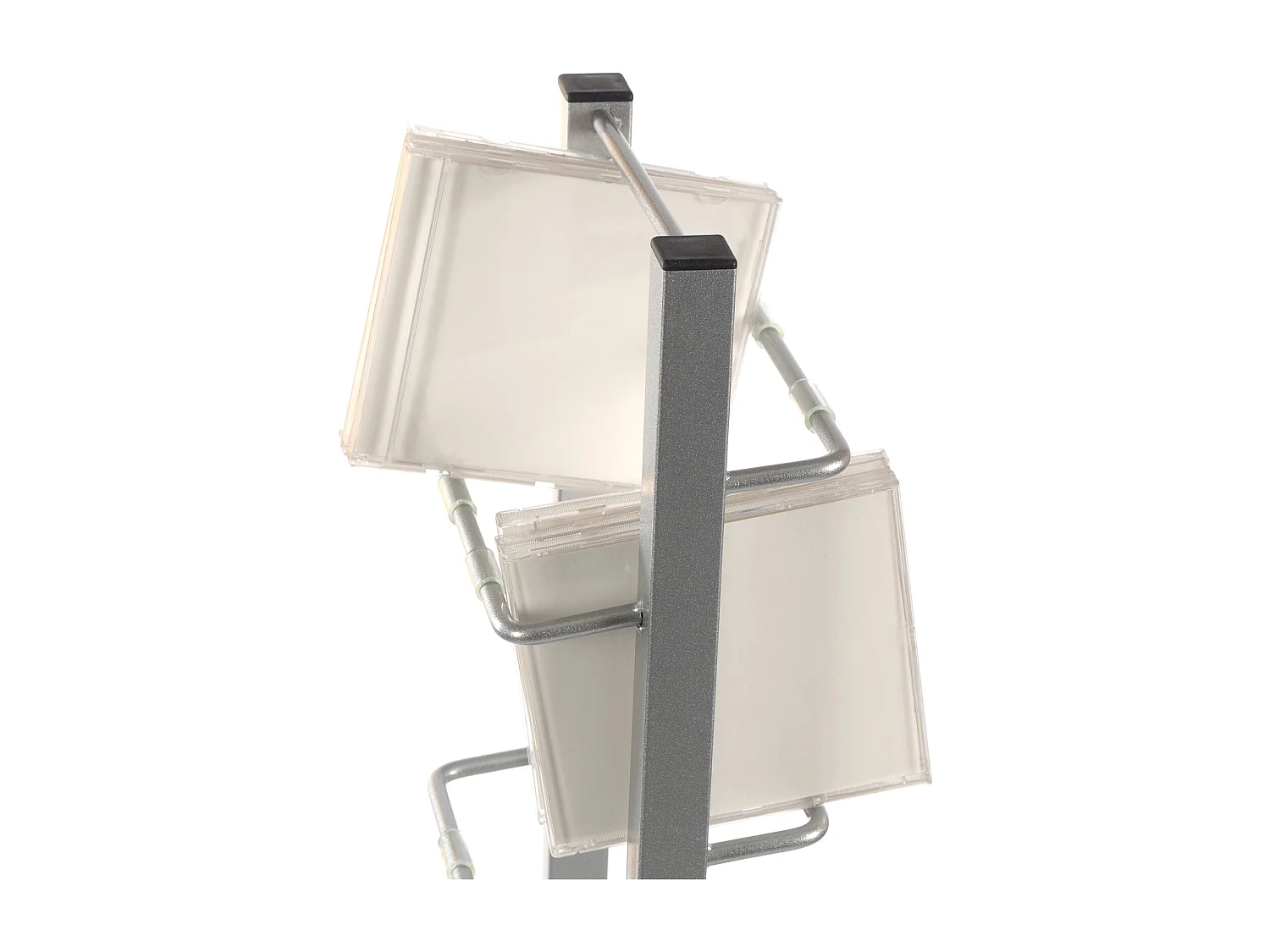 SUPPORT DE CD LOUNGE TOWER 92 Aluminium / verre, pour 85 CD argenté