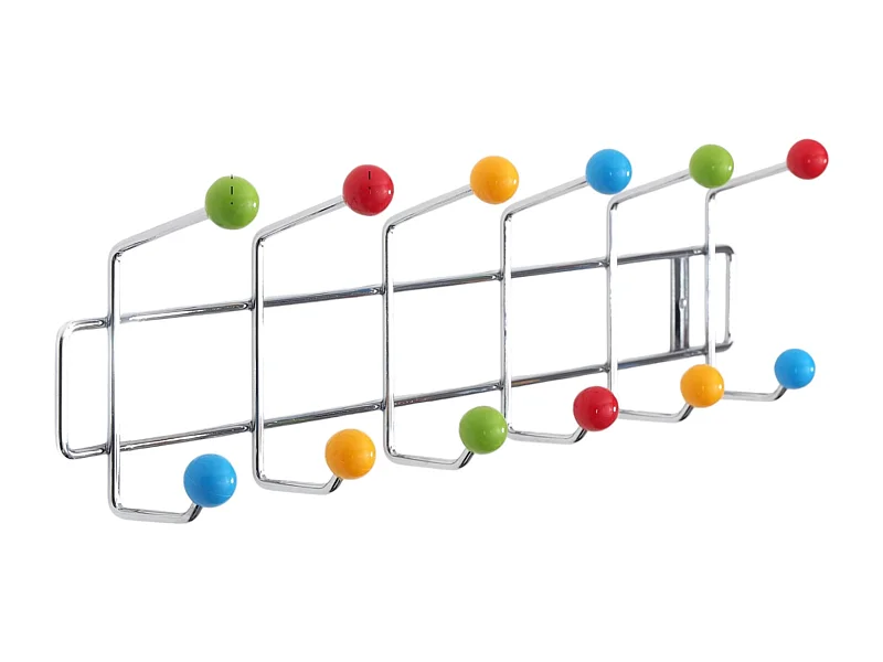 GARDEROBENLEISTE  Colour Ball 12 Haken weiß