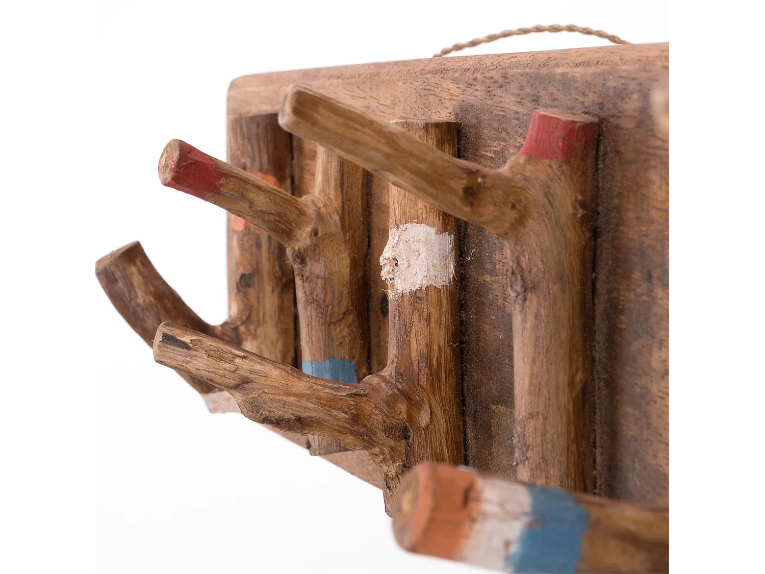 PORTE-MANTEAU MURAL SAMOA Bois de recyclage en acajou coloré