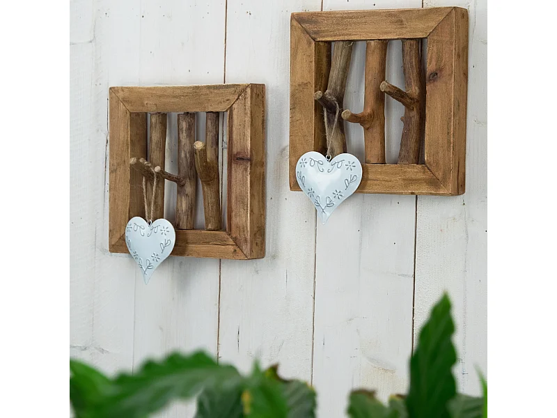 WANDGARDEROBE  Leonor 25 Mahagoni Massivholz, 3 Haken naturfarben