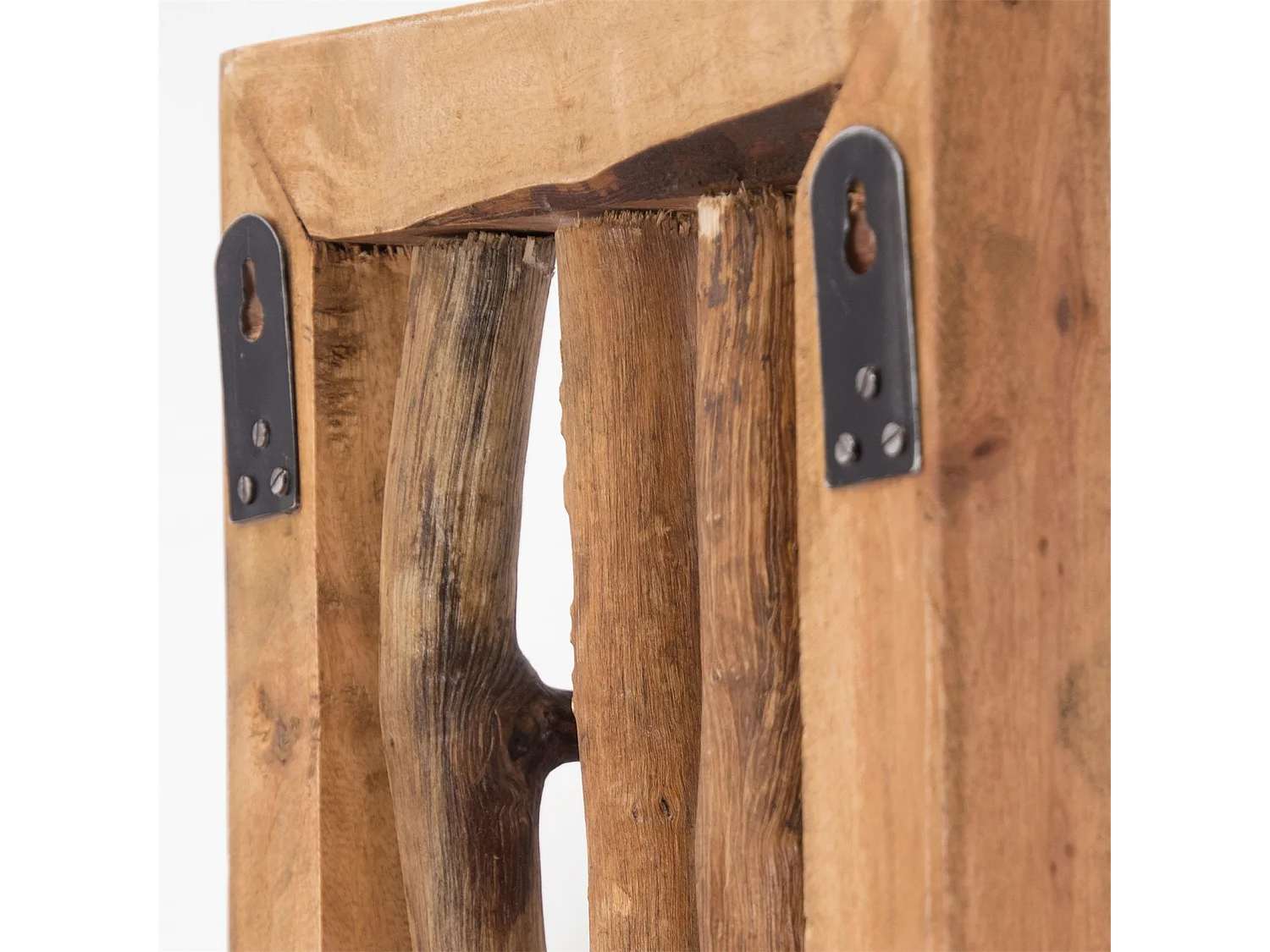 PORTE-MANTEAU MURAL Leonor 25 Bois massif en acajou, 3 crochets couleurs naturelles