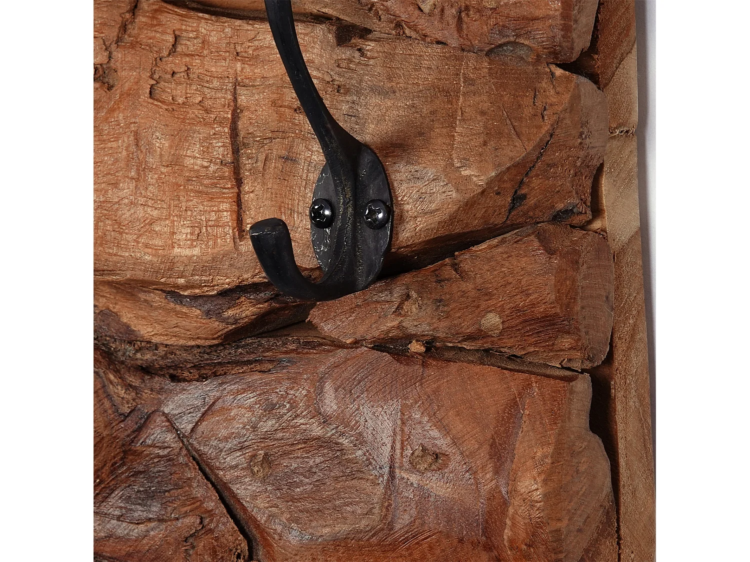 PORTE-MANTEAU MURAL Mara 50 5 crochets, bois flotté couleurs naturelles