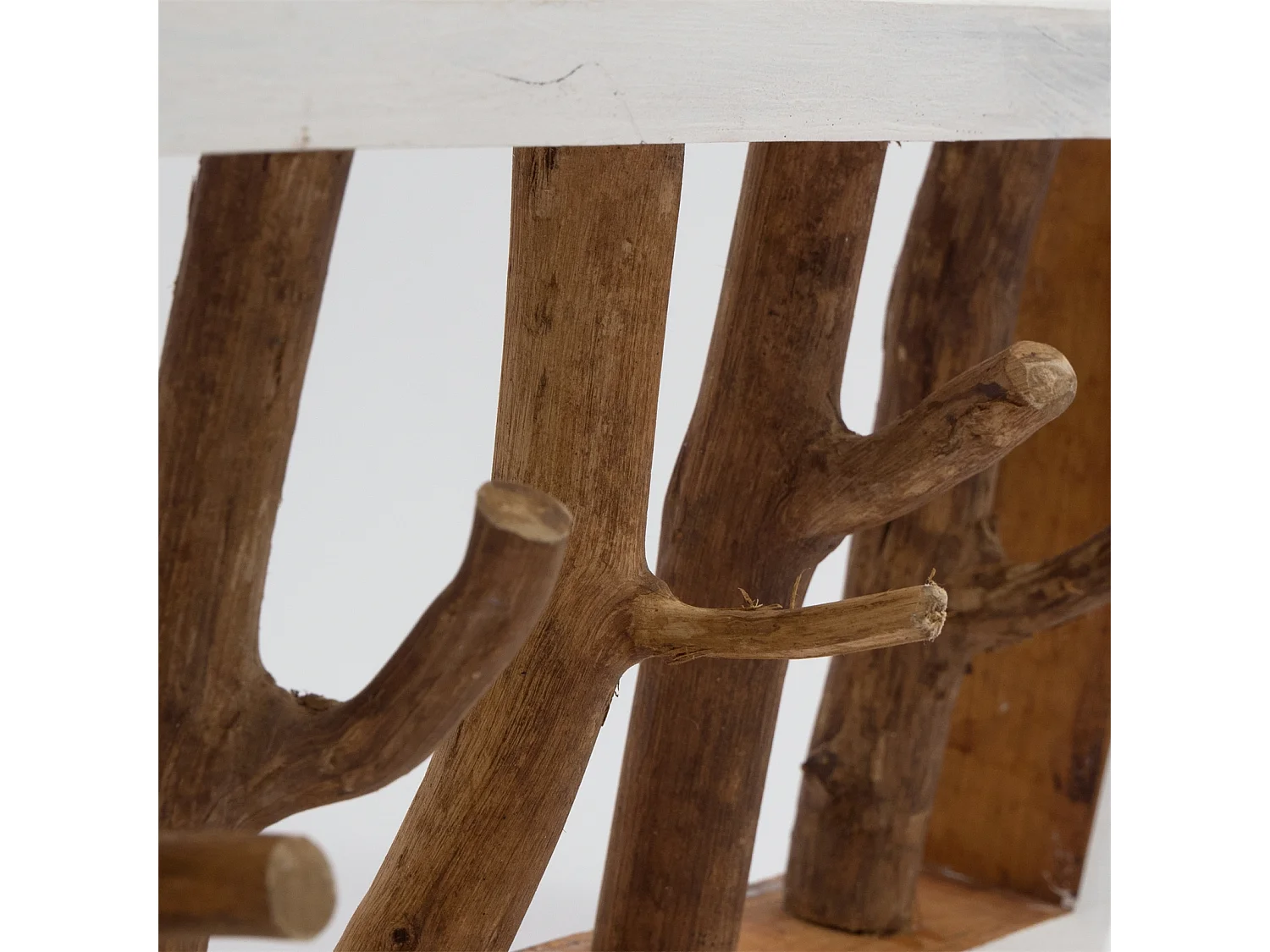 PORTE-MANTEAU MURAL TREIBHOLZ UNIKAT 80 Bois de recyclage massif, 8 patères 05 weiß-natur