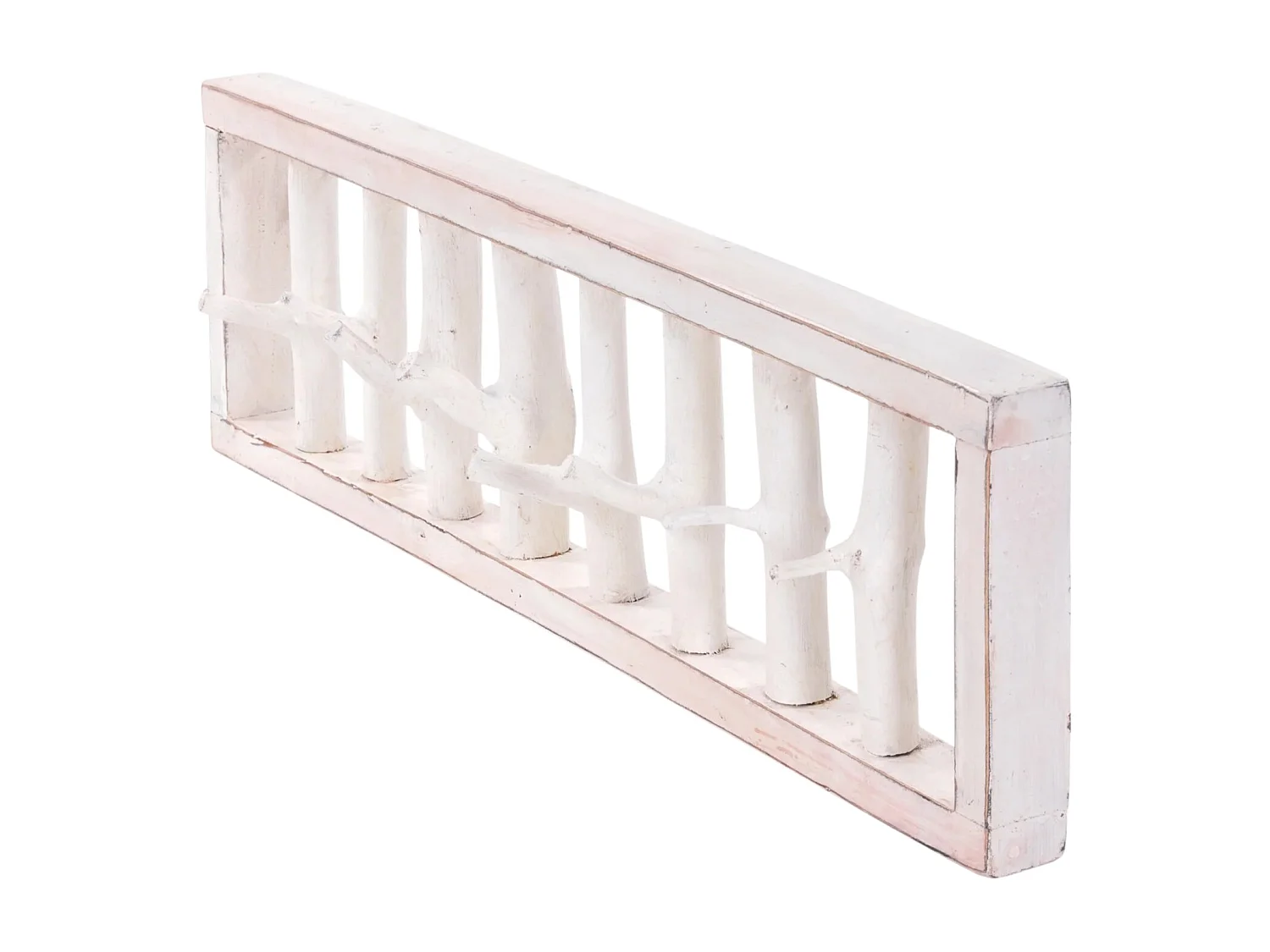 PORTE-MANTEAU MURAL TREIBHOLZ UNIKAT 80 Bois de recyclage massif, 8 patères 06 weiß-landhaus