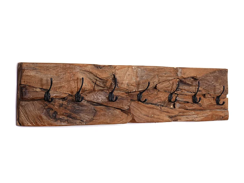 WANDGARDEROBE  Mina 90 7 Haken, Treibholz, naturfarben