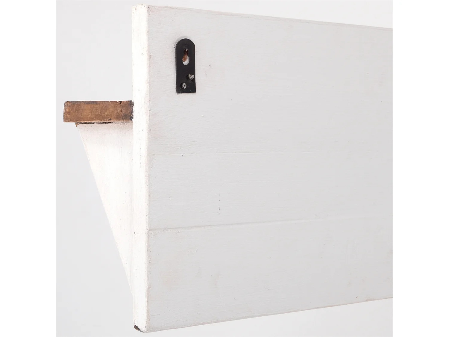 PORTE-MANTEAU MURAL VINTAGE Bois de recyclage, avec étagère, 8 crochets 06 weiß-landhaus