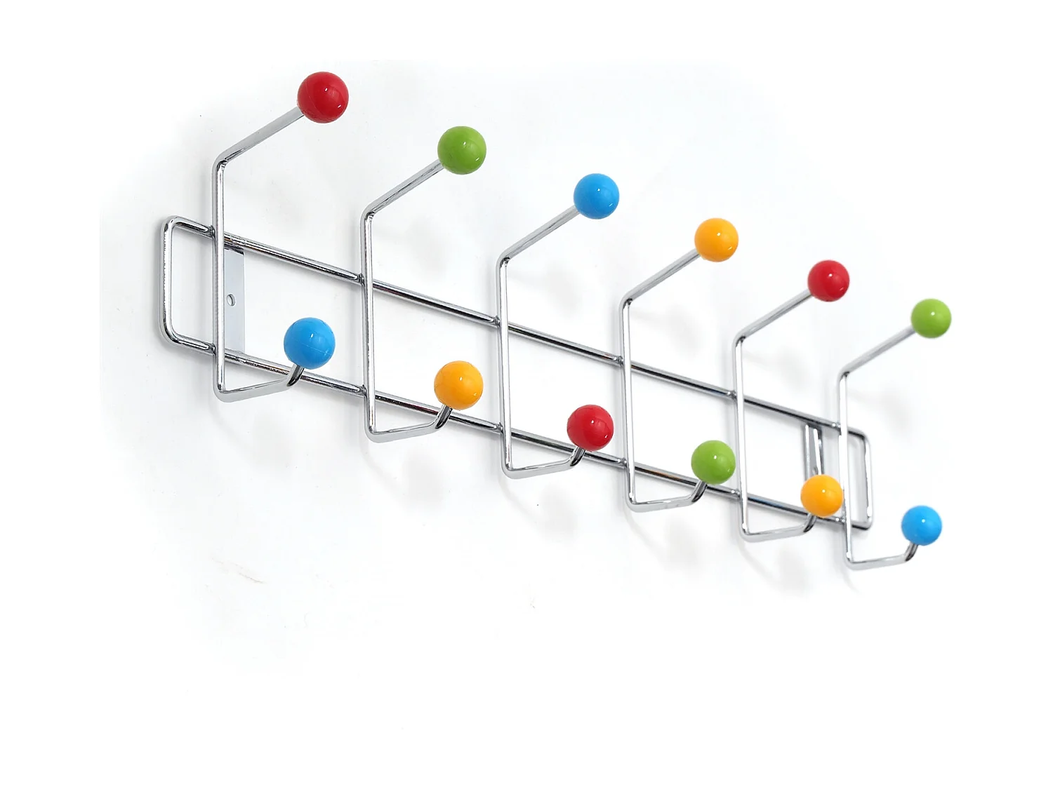 PORTE-MANTEAU Balle de couleur 12 crochets, boules colorées Argent