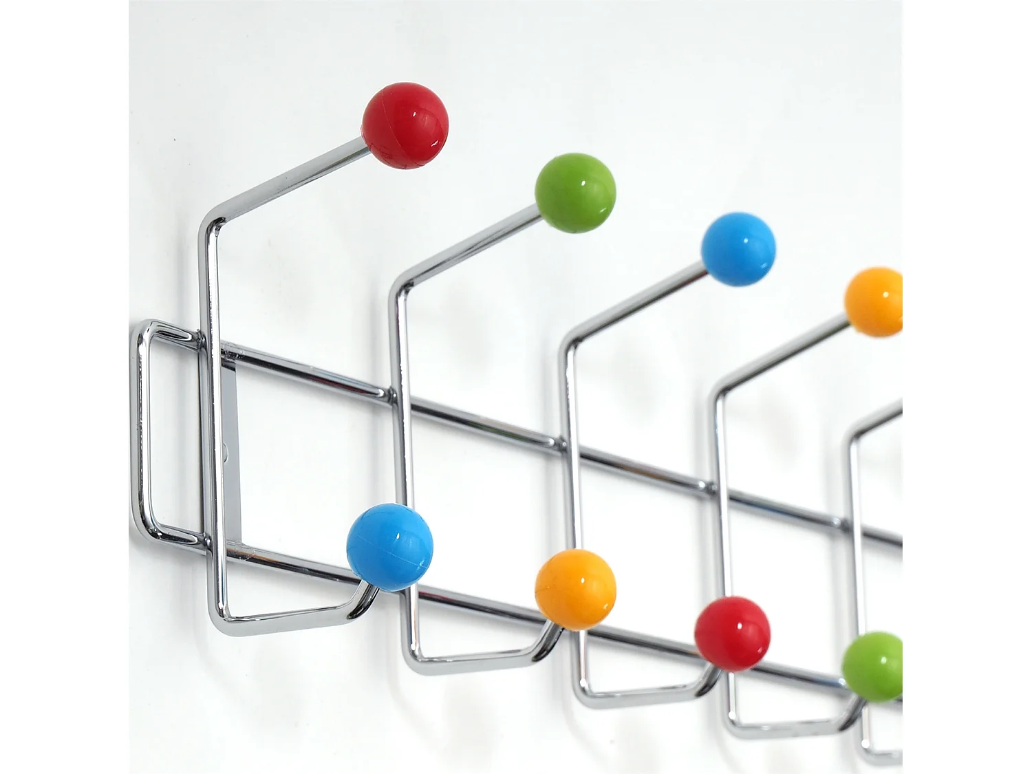 PORTE-MANTEAU Balle de couleur 12 crochets, boules colorées Argent