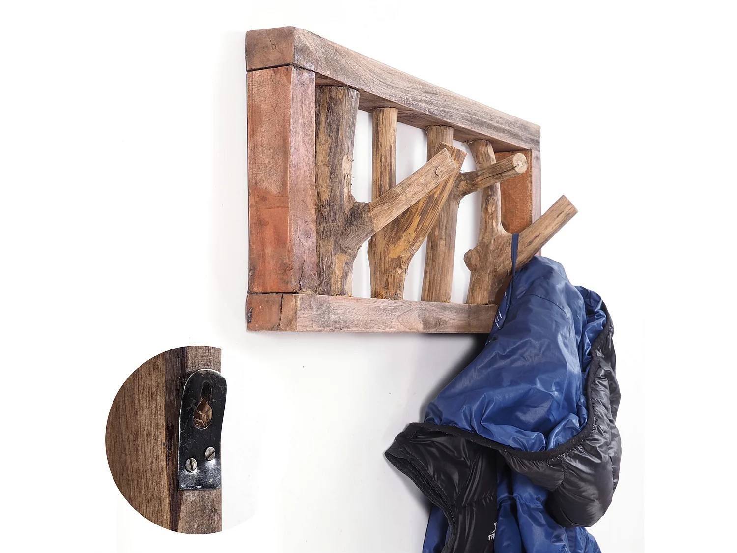 PORTE-MANTEAU MURAL LIMB bois flotté 01 natur-vintage