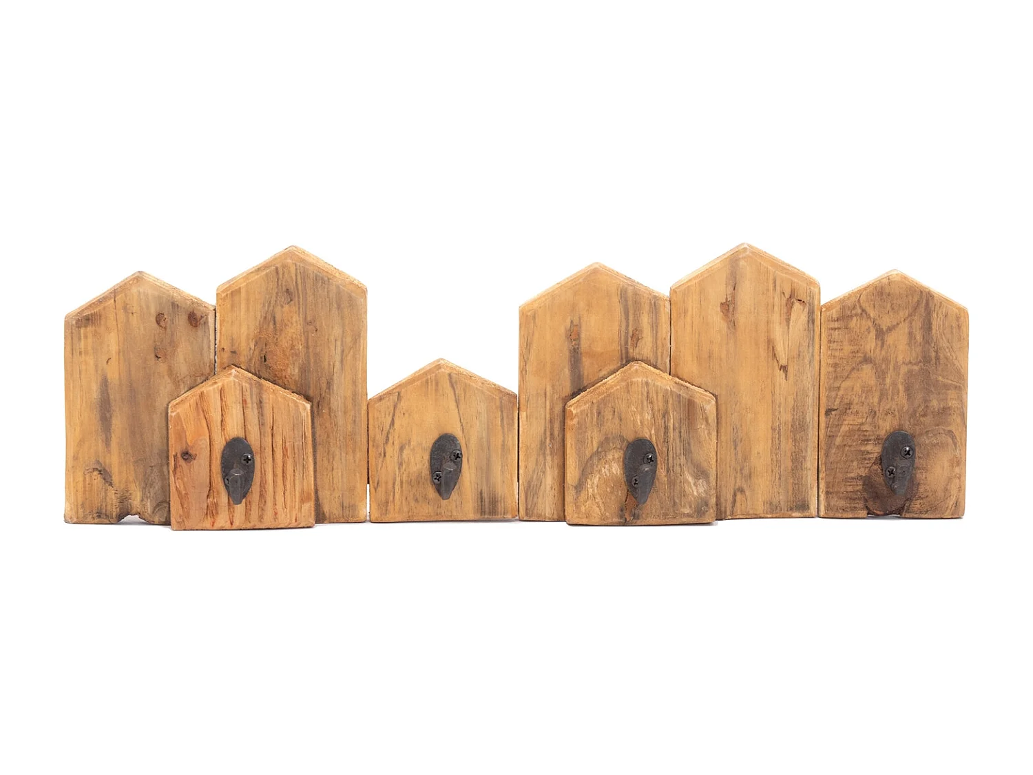 PORTE-MANTEAU MURAL Ville 50 Bois massif, 4 crochets couleurs naturelles