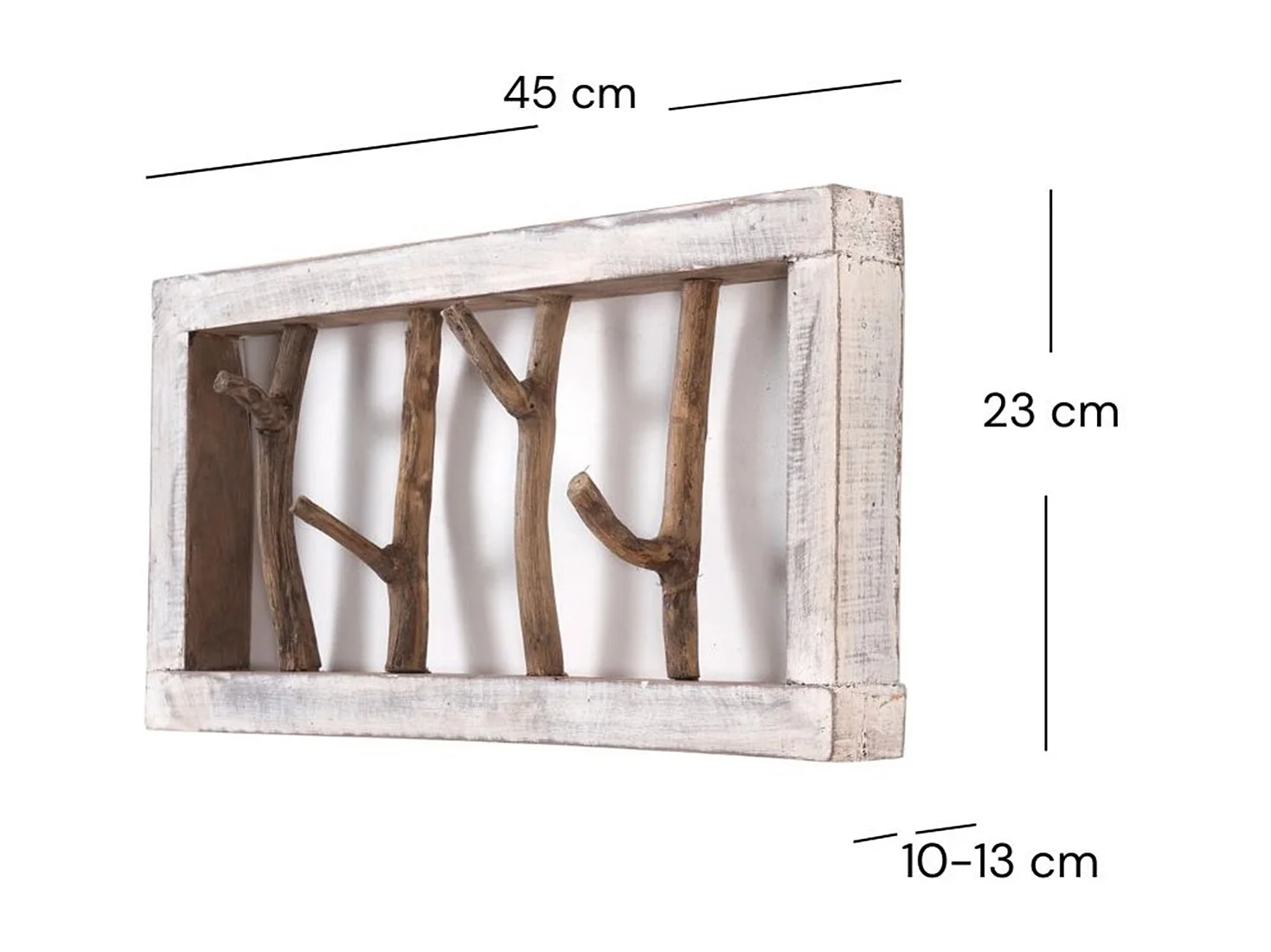 PORTE-MANTEAU MURAL LIMB bois flotté 05 weiß-natur
