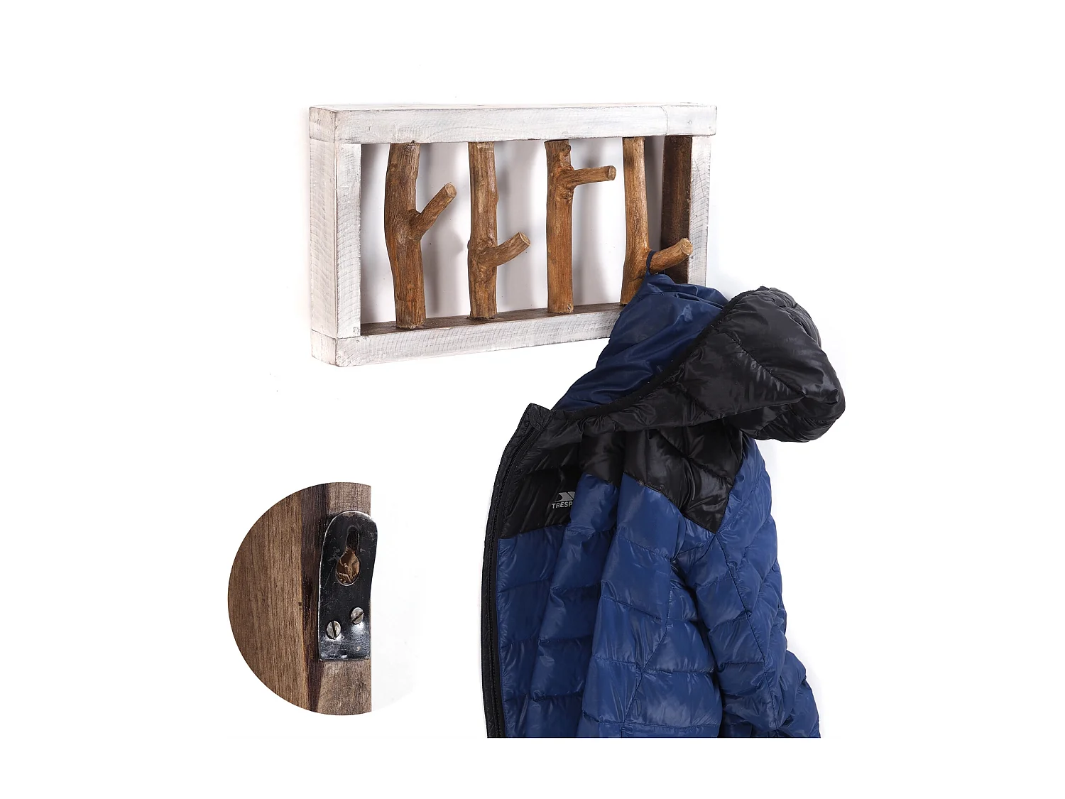 PORTE-MANTEAU MURAL LIMB bois flotté 05 weiß-natur