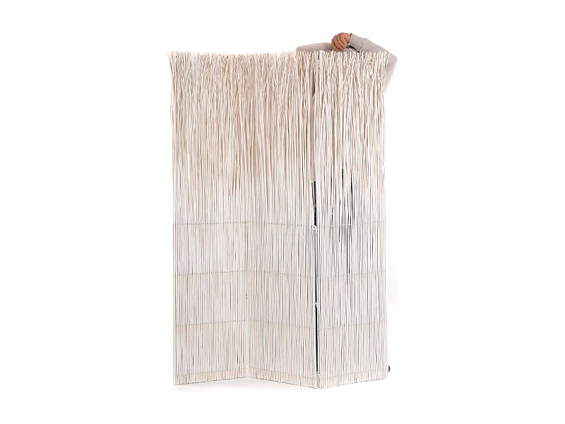 RAUMTEILER  Nature 3-tlg. Weidenholz weiß