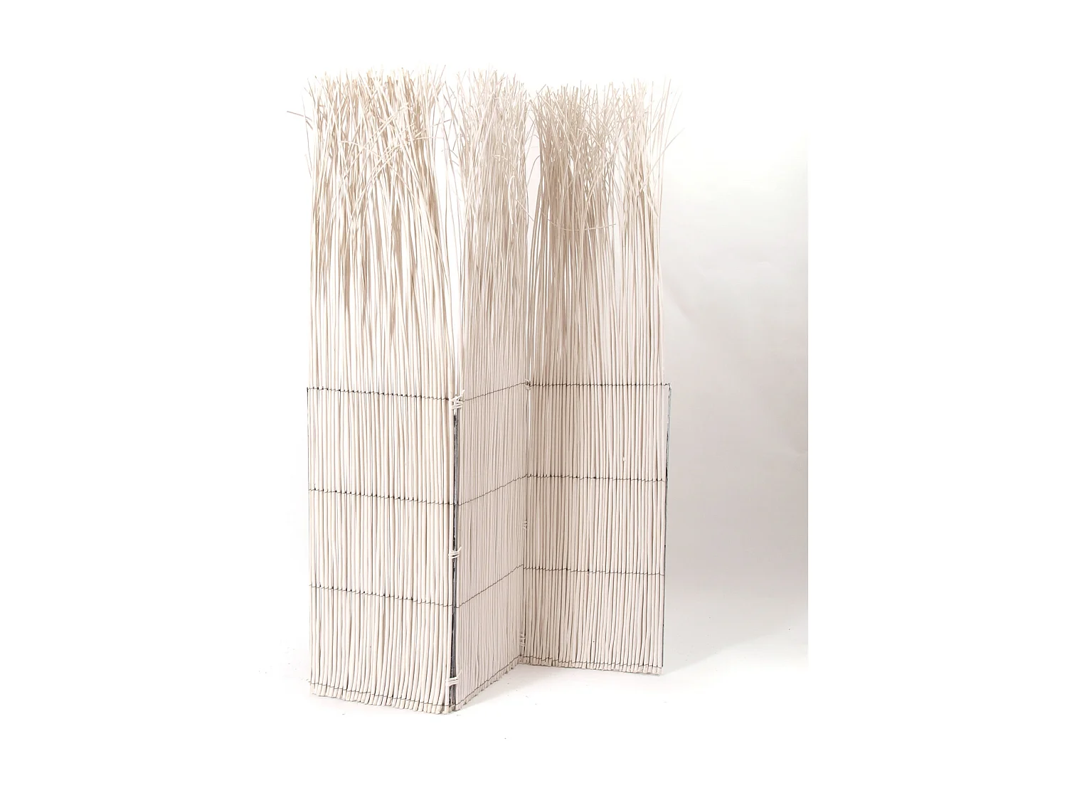 RAUMTEILER  Nature 3-tlg. Weidenholz weiß