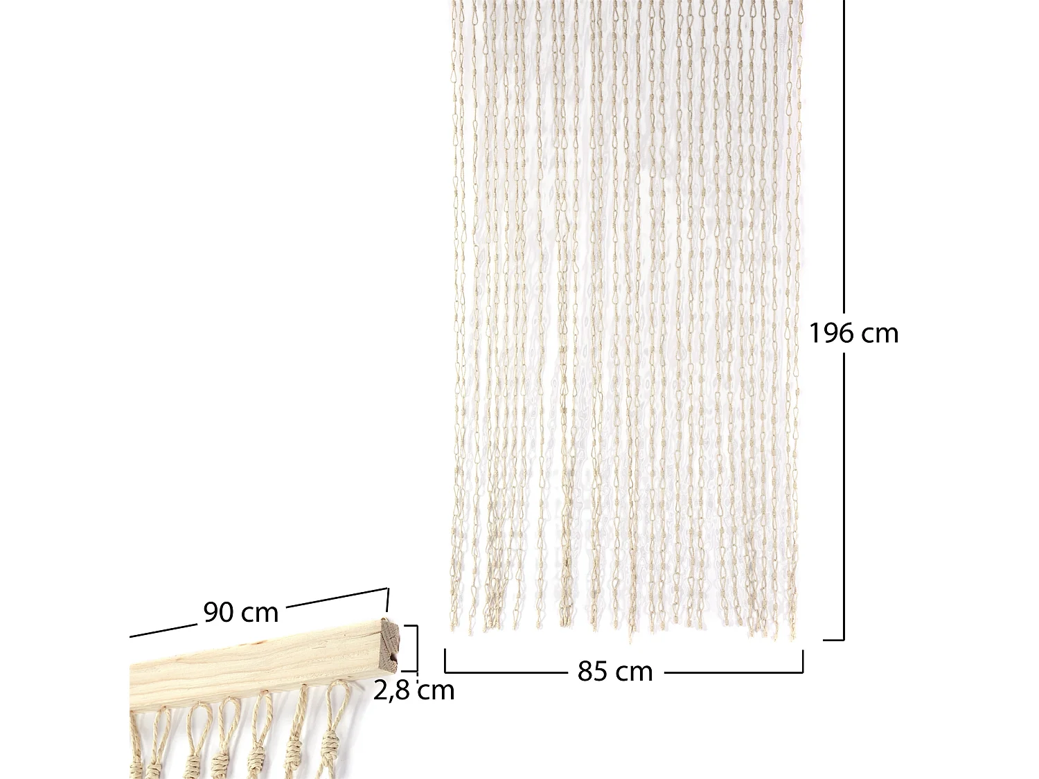 TÜRVORHANG River 200x90 cm beige