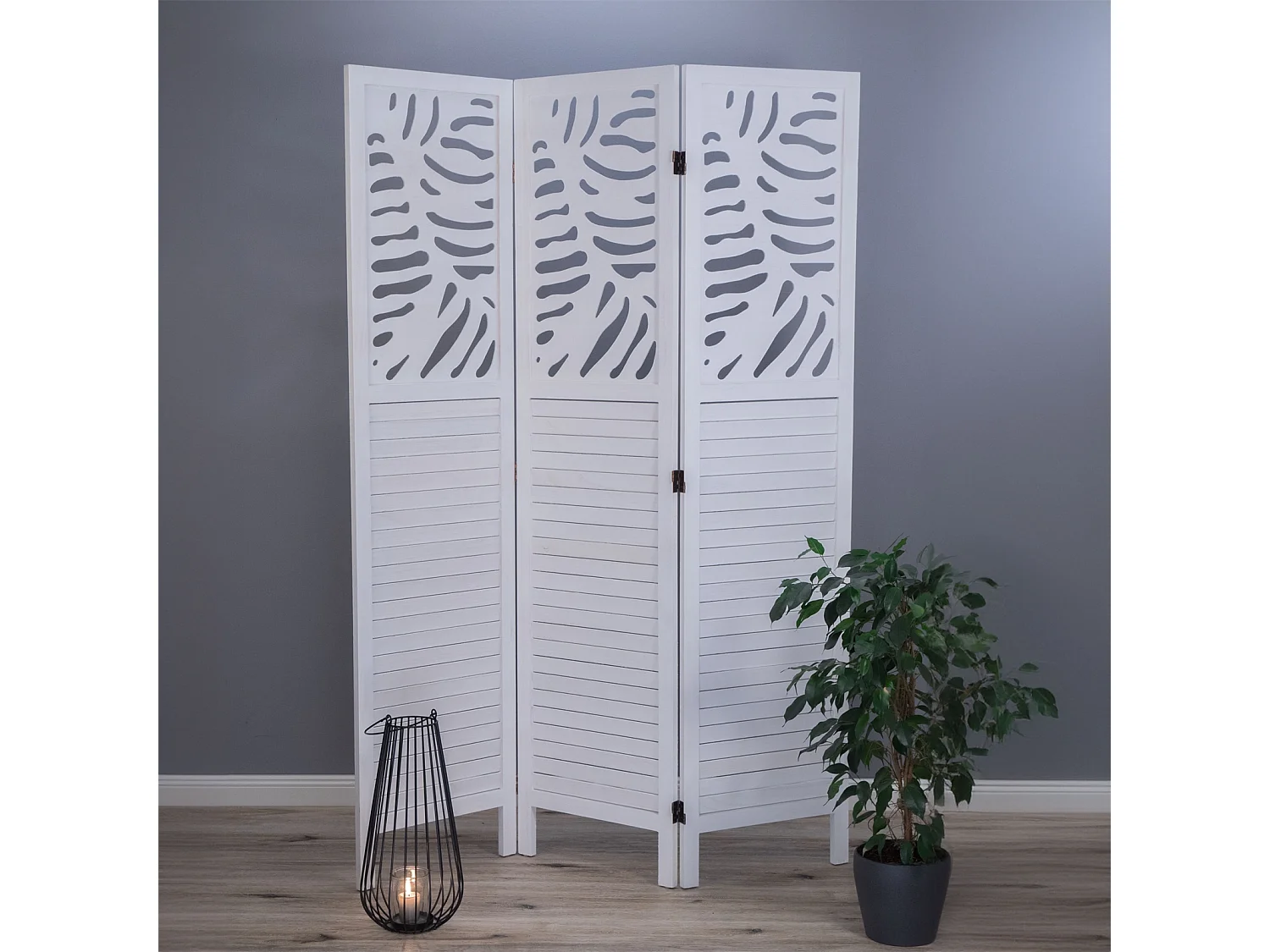 PARAVENT Palm 3 pièces. 170x120 cm, bois blanc