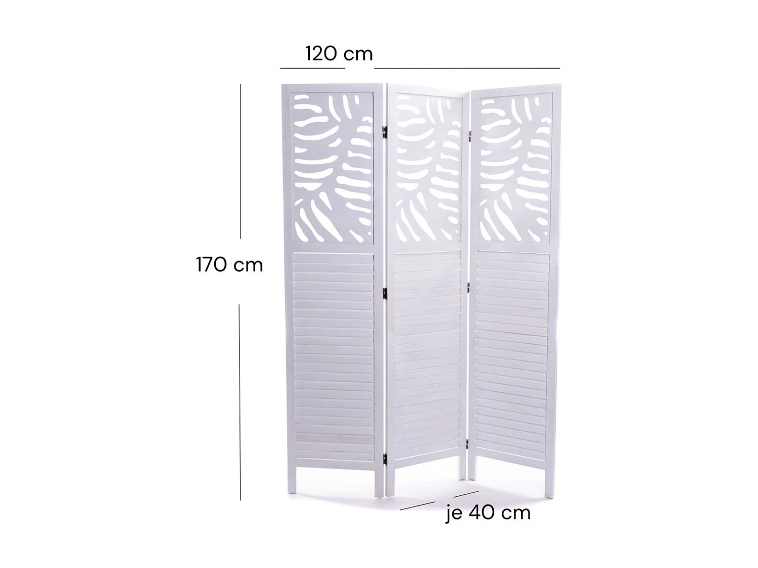 PARAVENT Palm 3 pièces. 170x120 cm, bois blanc