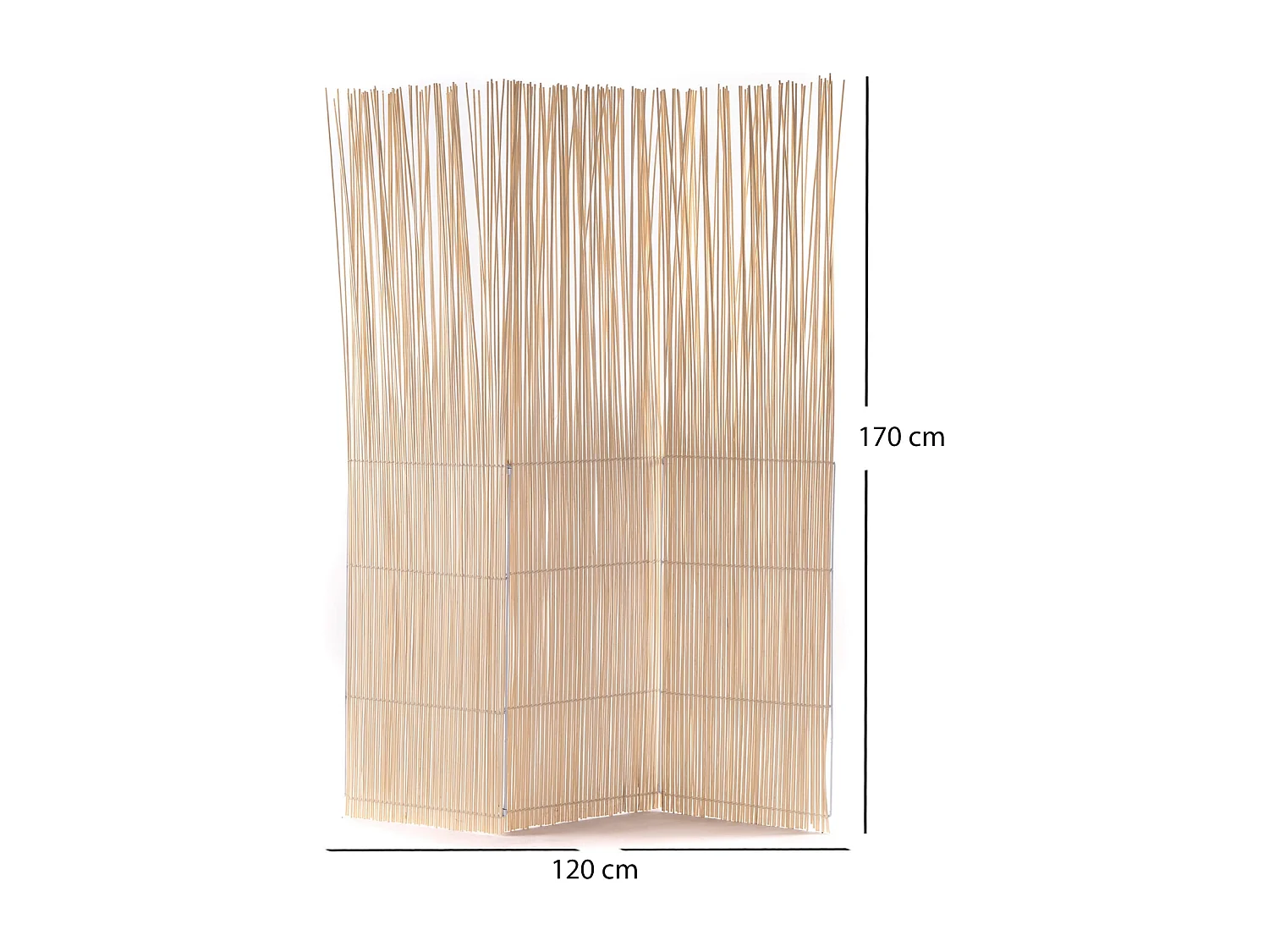 RAUMTEILER  Spike 3-tlg. Weidenholz, klappbar geblichen