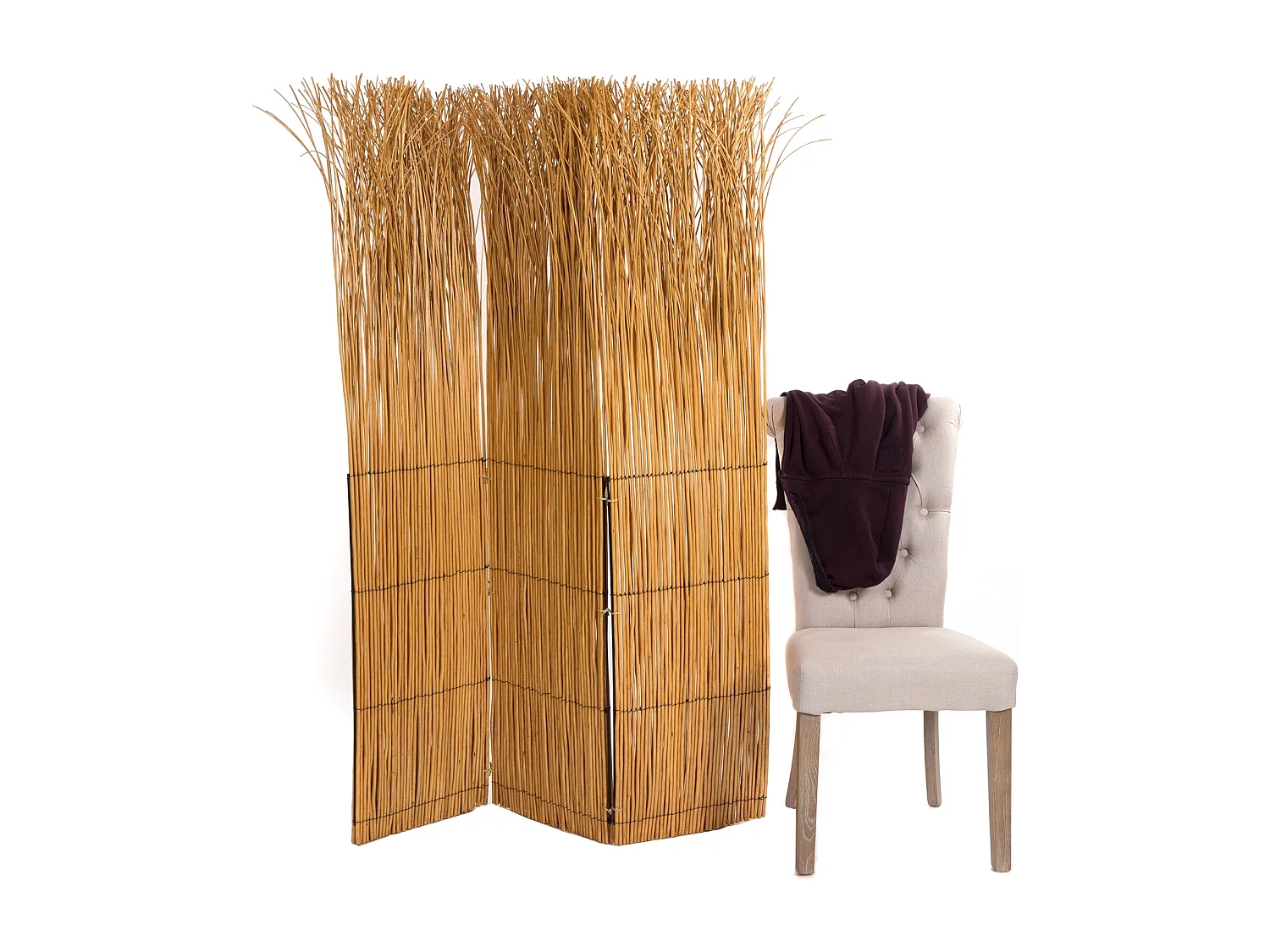 PARAVENT Nature 3-tlg. Weidenzweige honigfarben