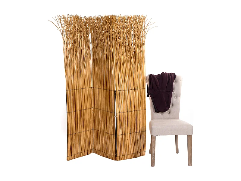 PARAVENT Nature 3 pièces. Branches de saule couleur miel