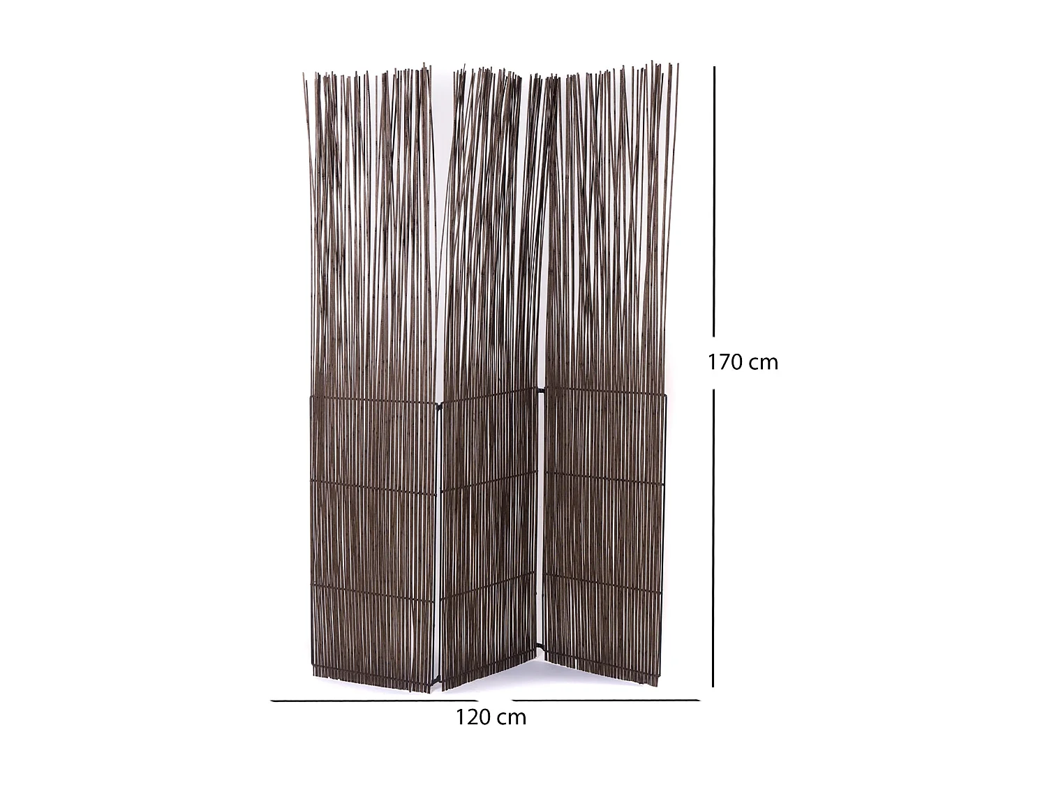RAUMTEILER  Spike 3-tlg. Weidenholz, klappbar braun