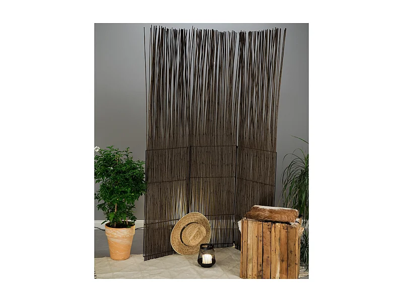 RAUMTEILER  Spike 3-tlg. Weidenholz, klappbar braun